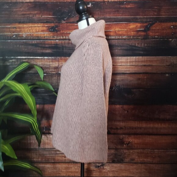Relativity Sweater Cowl Turtleneck M Pink Soft Laced Shoulder Accents - Picture 5 of 10